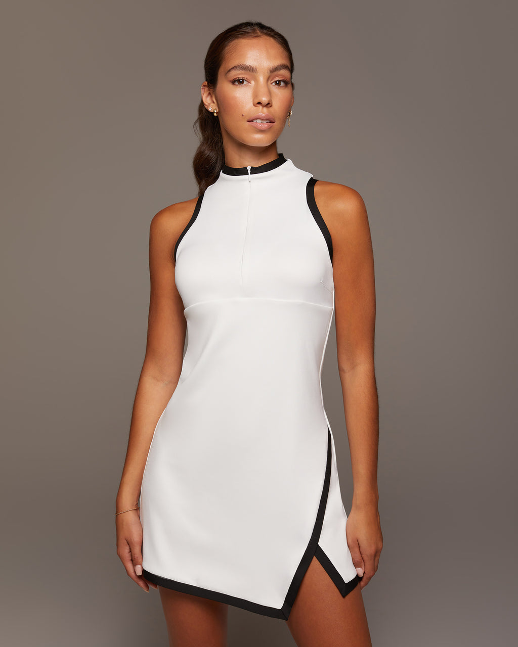 Splice Tennis Dress - White/Black