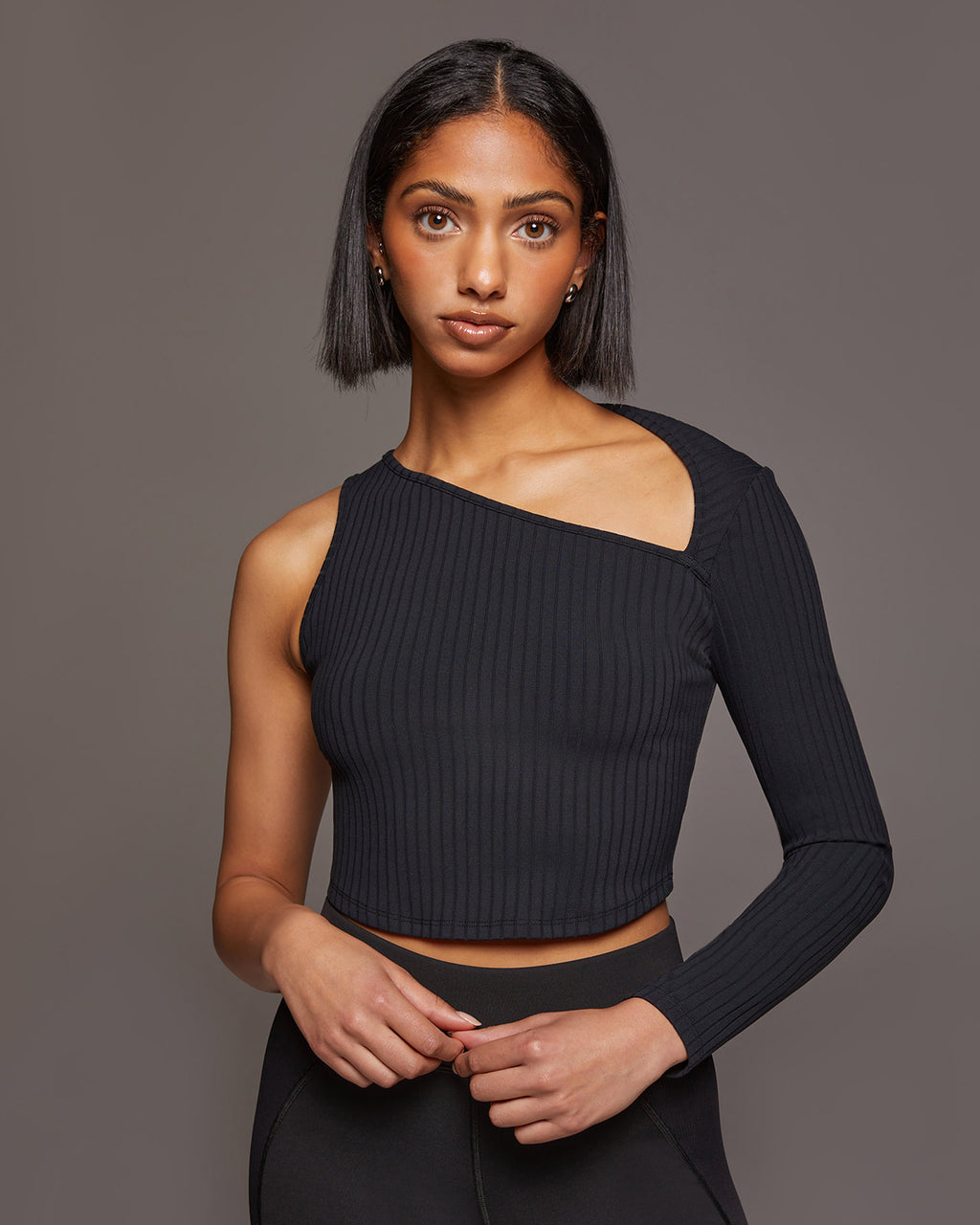 Tigress Long Sleeve Crop Top - Black