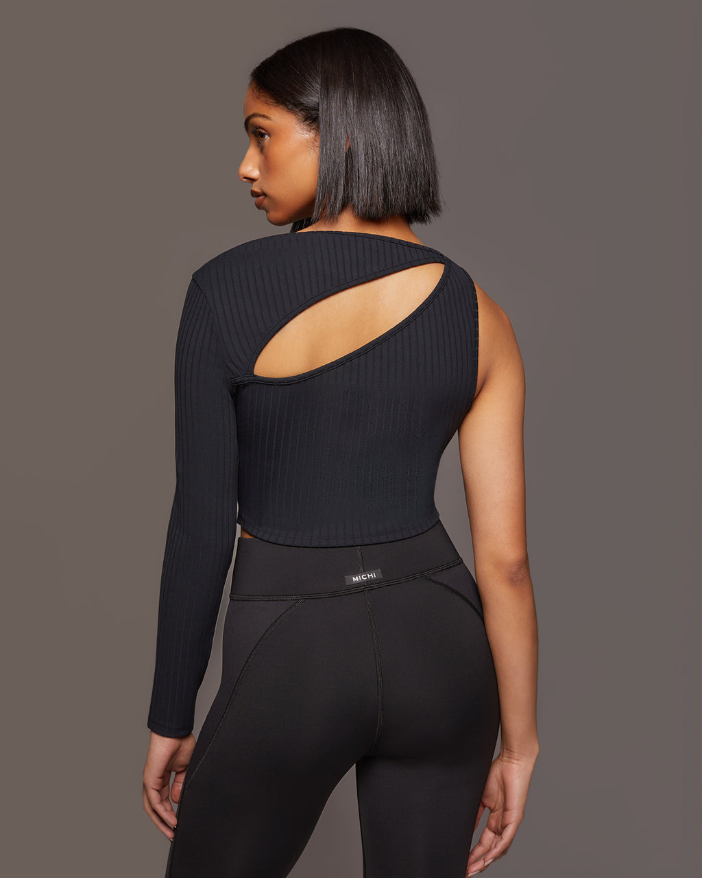 Tigress Long Sleeve Crop Top - Black