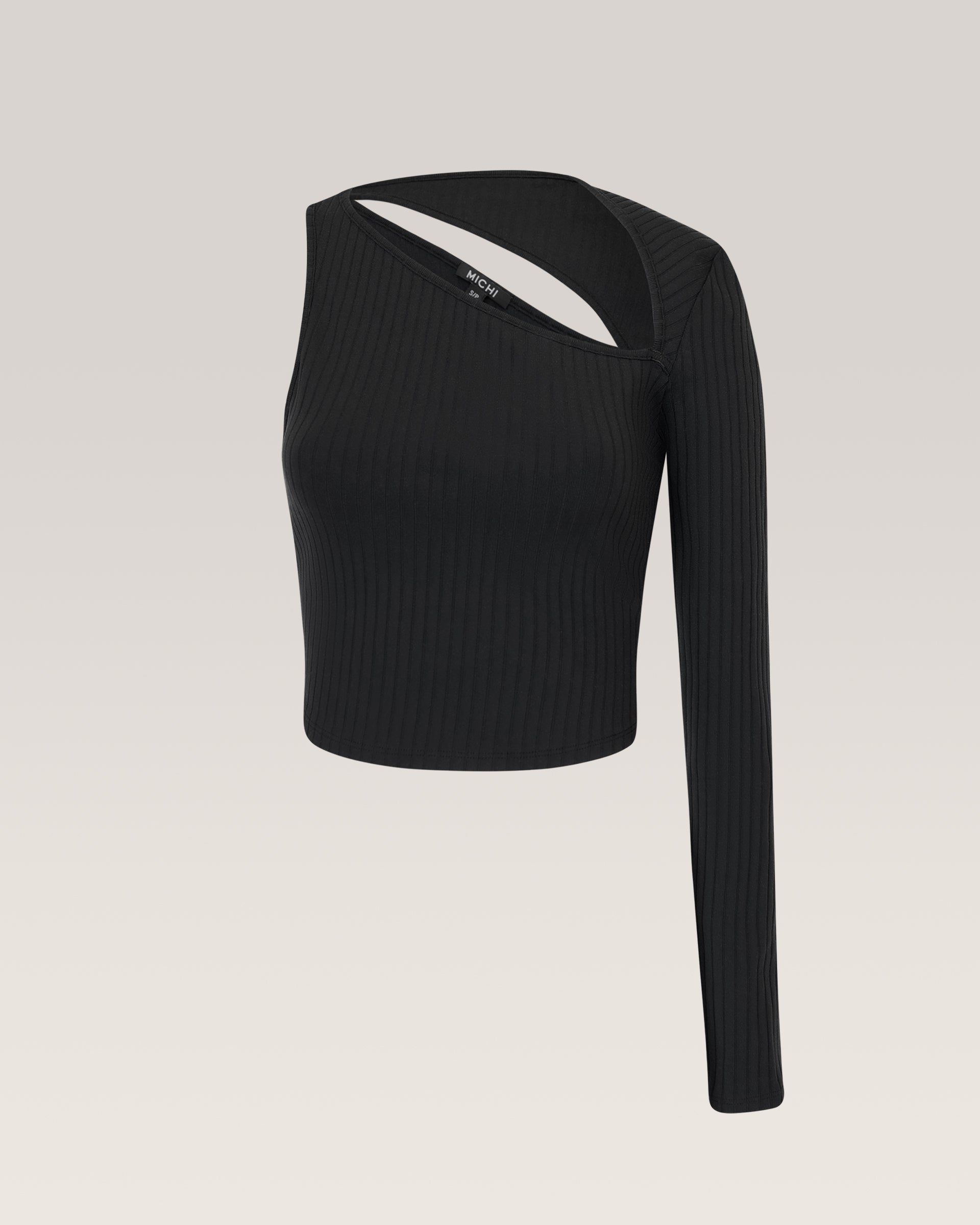 Tigress Long Sleeve Crop Top - Black